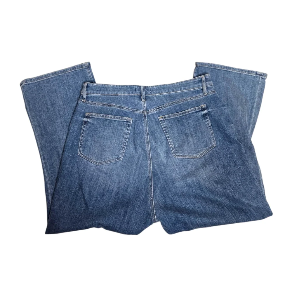 LOFT curvy high waist kick crop denim‎ blue jeans 14